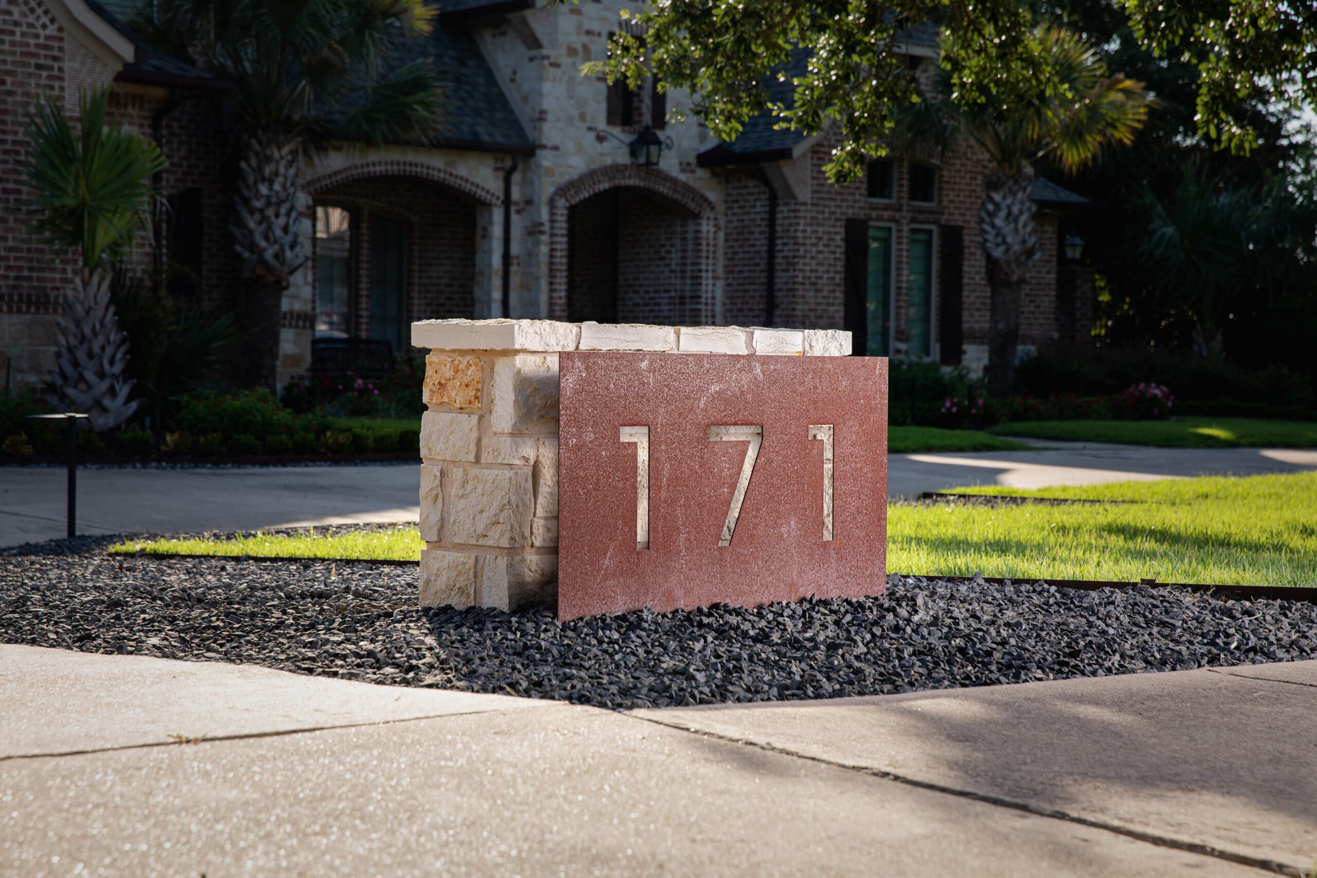 Custom steel address sign