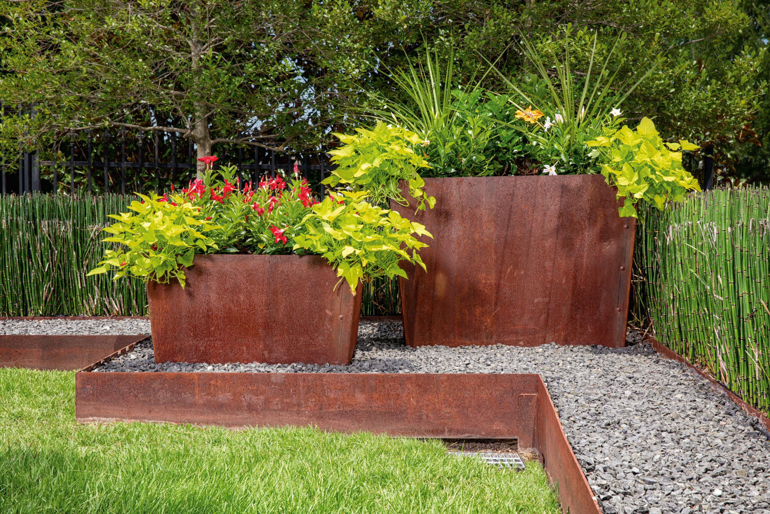 Custom steel planters and edging