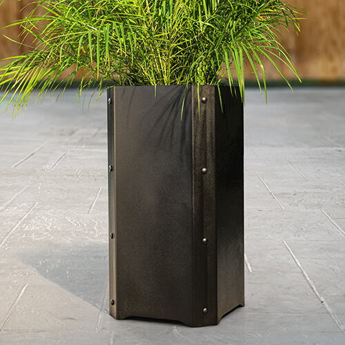 FloraForm® Steel Planters - Colmet® 16 in. x 16 in. x 32 in. 845 Planter - Black Texture