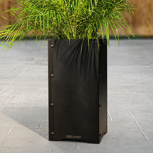 FloraForm® Steel Planters - Colmet® 14 in. x 14 in. x 28 in. 490 Planter - Black Texture