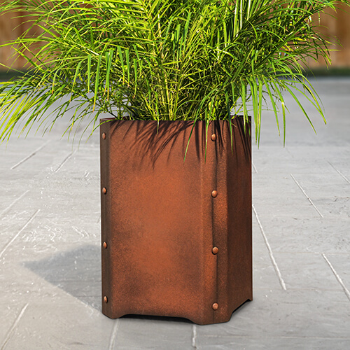 FloraForm® Steel Planters - Colmet® 16 in. x 16 in. x 24 in. 845 Planter - Oxide Patina