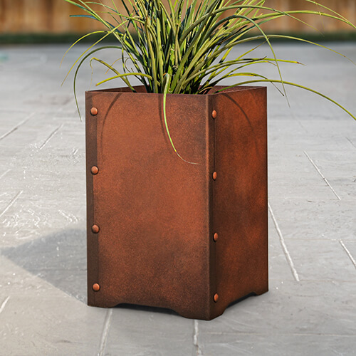 Colmet® 14 in. x 14 in. x 22 in. 490 Planter - Oxide Patina