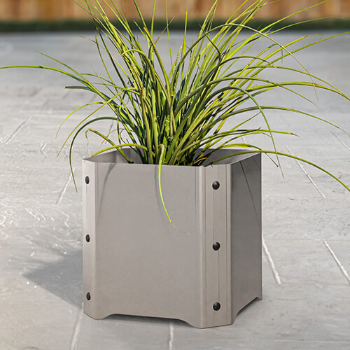 FloraForm® Steel Planters - Colmet® 16 in. x 16 in. x 16 in. 845 Planter - Stainless Steel